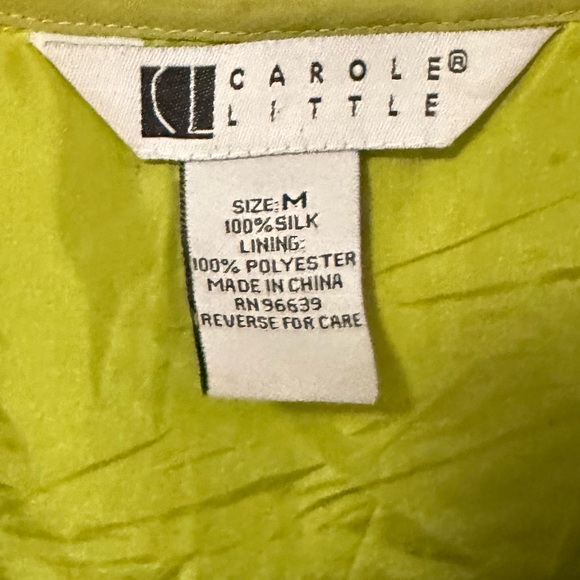 100% Silk Green Sequin Vintage Carole Little Strappy Cami Top Size Medium - Picture 4 of 6